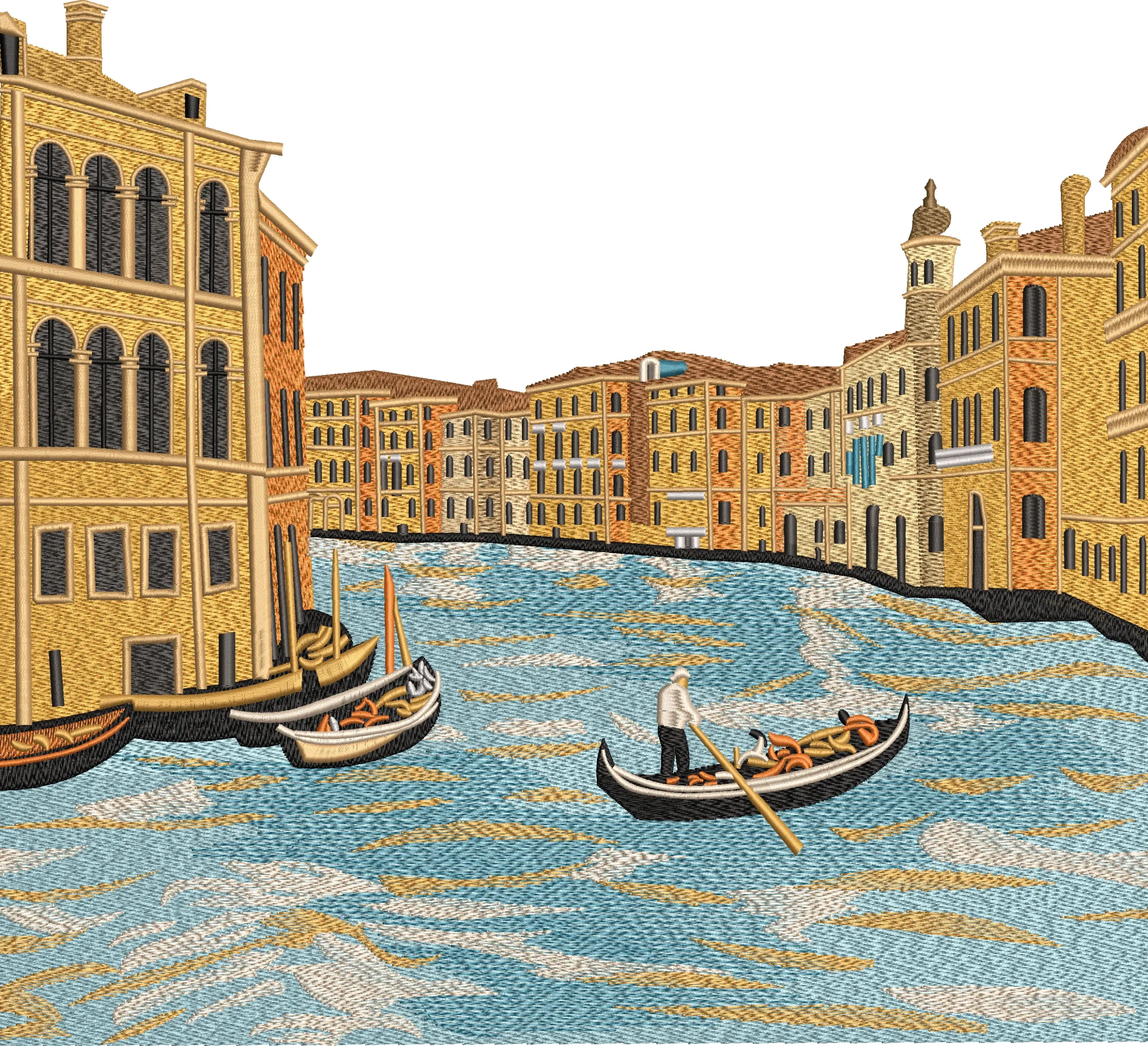 Read more about the article Venice Canal Scenic Embroidery Design